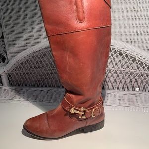Tall Leather Riding Boot, Low heel